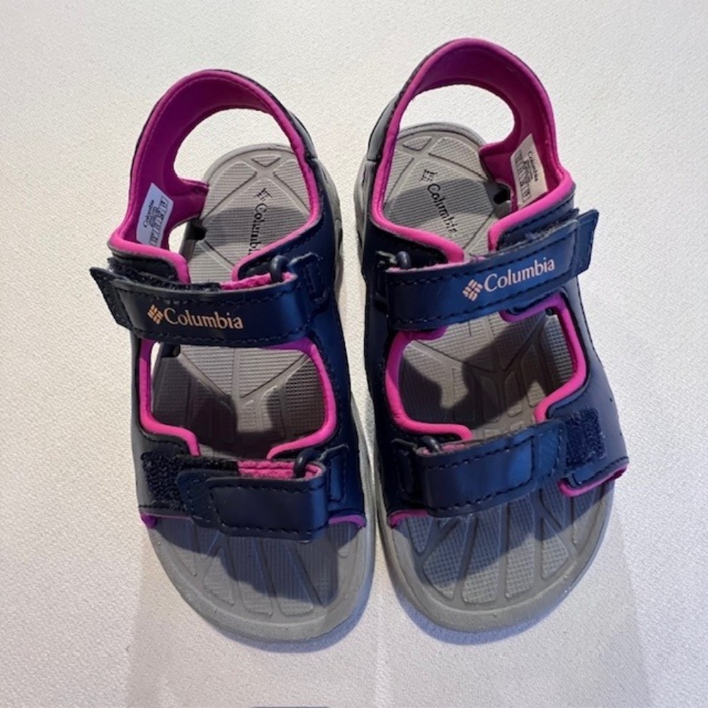 Columbia Techsun Sport Sandals Kids Size 12 Navy Pink Good Adjustable Straps